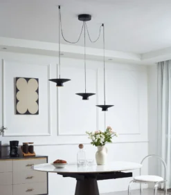 Lindby Lámpara colgante LED Norvind, 6 luces, negro, metal