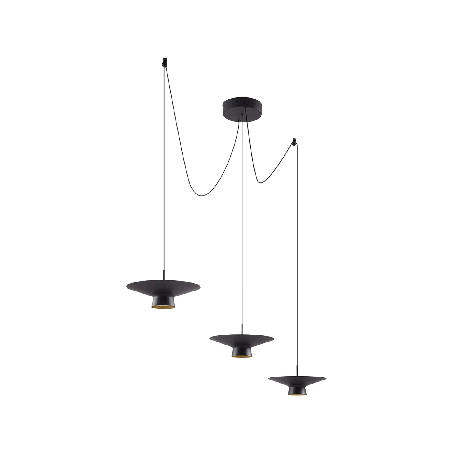 Lindby Lámpara colgante LED Norvind, 6 luces, negro, metal