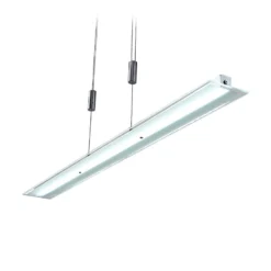 Lindby lámpara colgante LED Sladja, cromo, cristal, regulador táctil