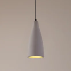 Lindby Lámpara colgante Sanne, gris, hormigón, Ø 15 cm, E27
