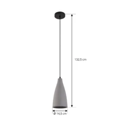 Lindby Lámpara colgante Sanne, gris, hormigón, Ø 15 cm, E27