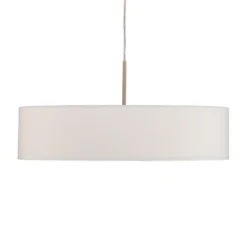 Lindby lámpara colgante Sebatin, Ø 50 cm, blanco, tela, E27