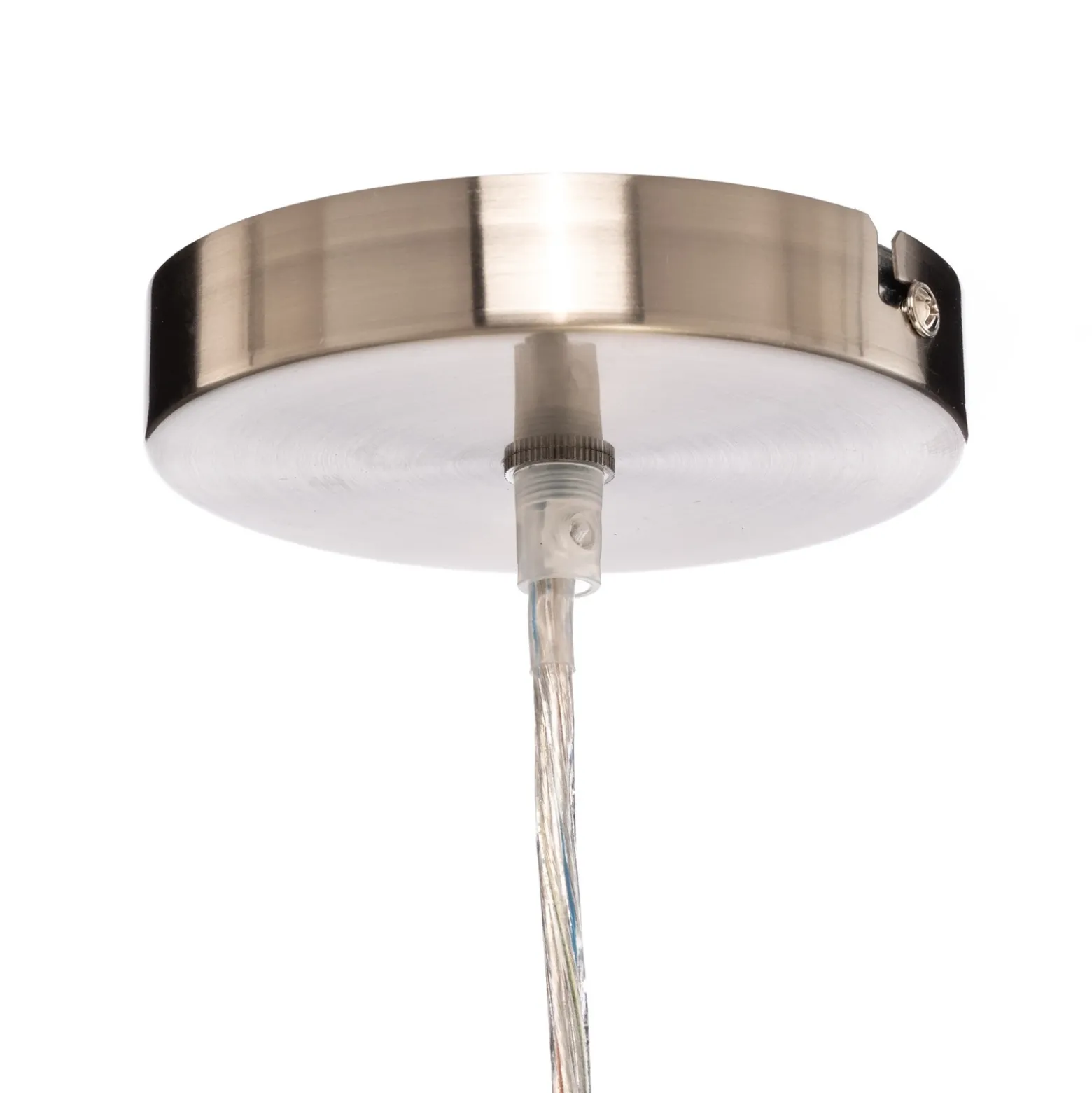Lindby lámpara colgante Sebatin, Ø 50 cm, blanco, tela, E27