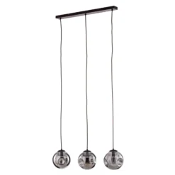 Lindby lámpara colgante Valentina, E14, 3 luces, gris ahumado, cristal