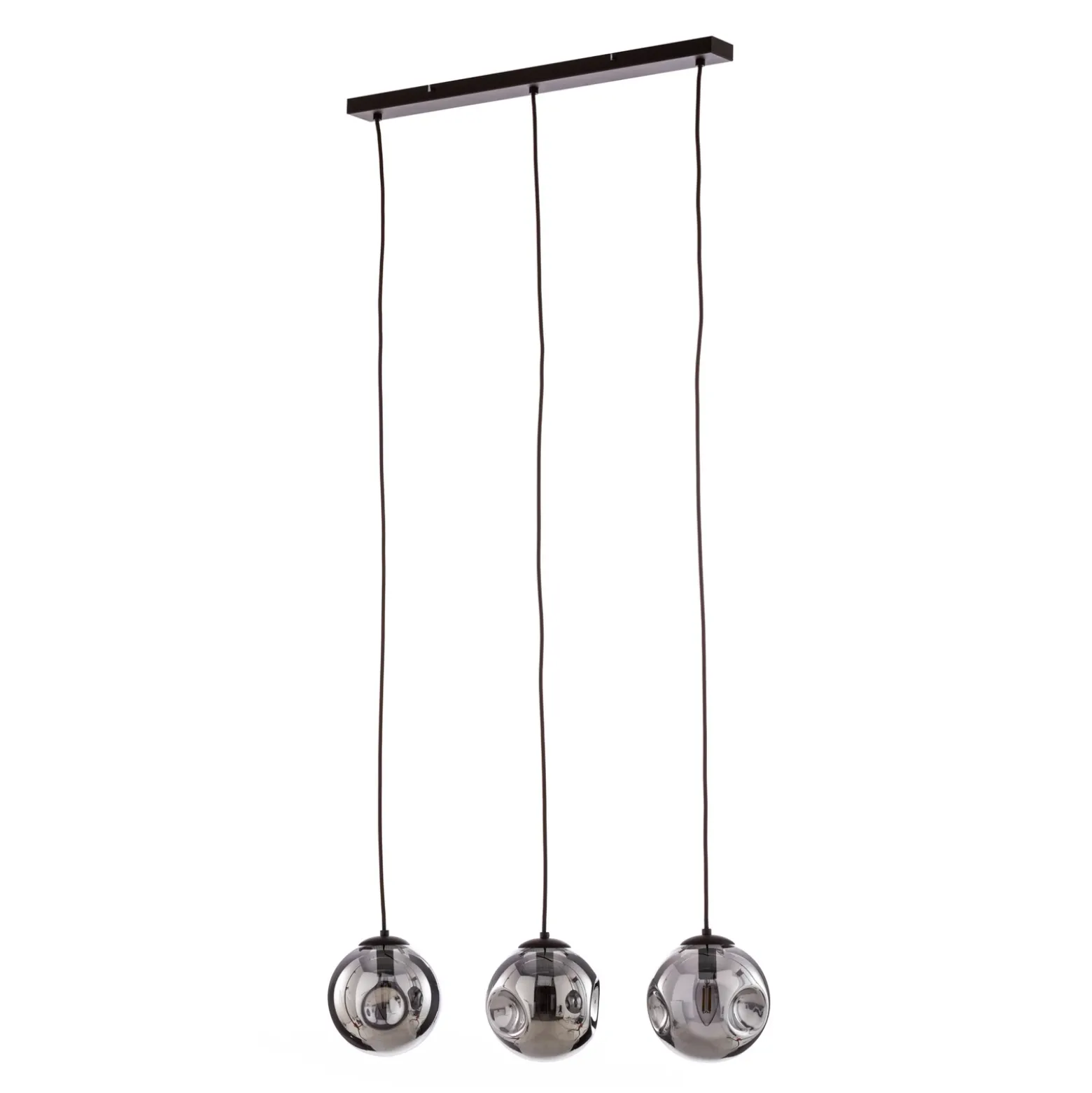 Lindby lámpara colgante Valentina, E14, 3 luces, gris ahumado, cristal
