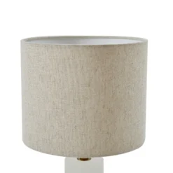 Lindby lámpara de mesa Alabastro, blanco/beige, Ø 25 cm, mármol, E27