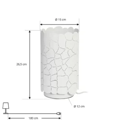 Lindby lámpara de mesa Aralena, blanca, metal, altura 26,5 cm