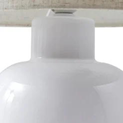 Lindby lámpara de mesa Arved, blanco, textil, cerámica, 46 cm