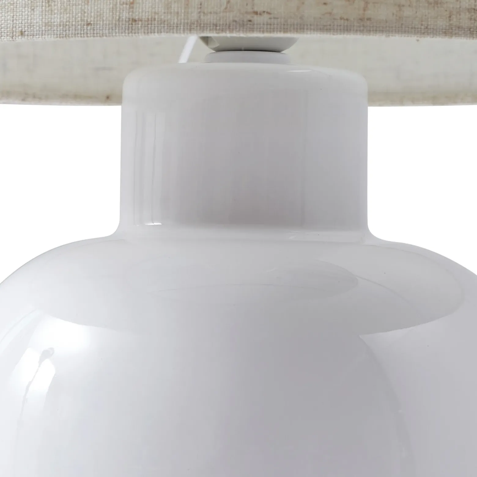Lindby lámpara de mesa Arved, blanco, textil, cerámica, 46 cm