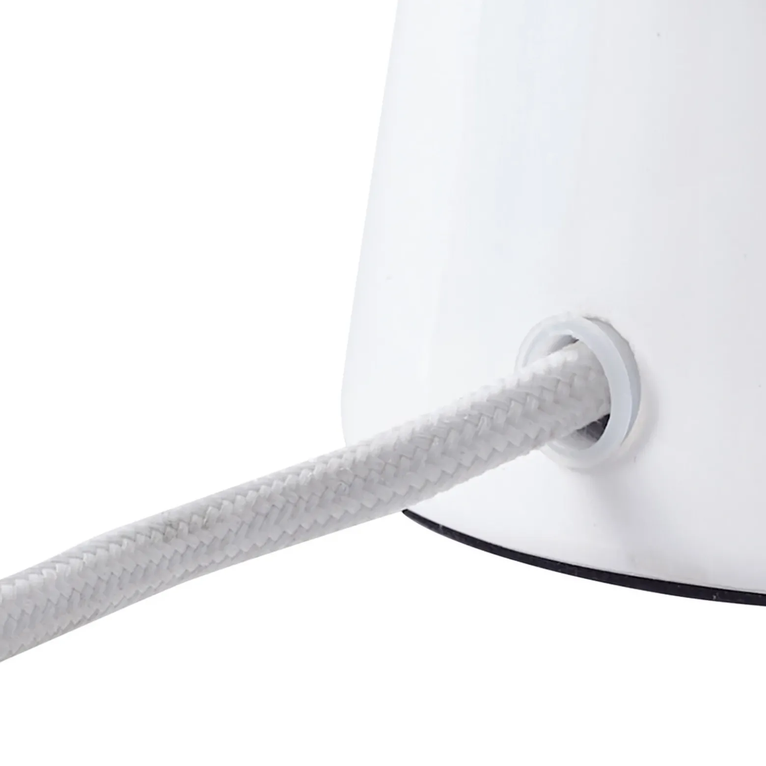 Lindby lámpara de mesa Arved, blanco, textil, cerámica, 46 cm