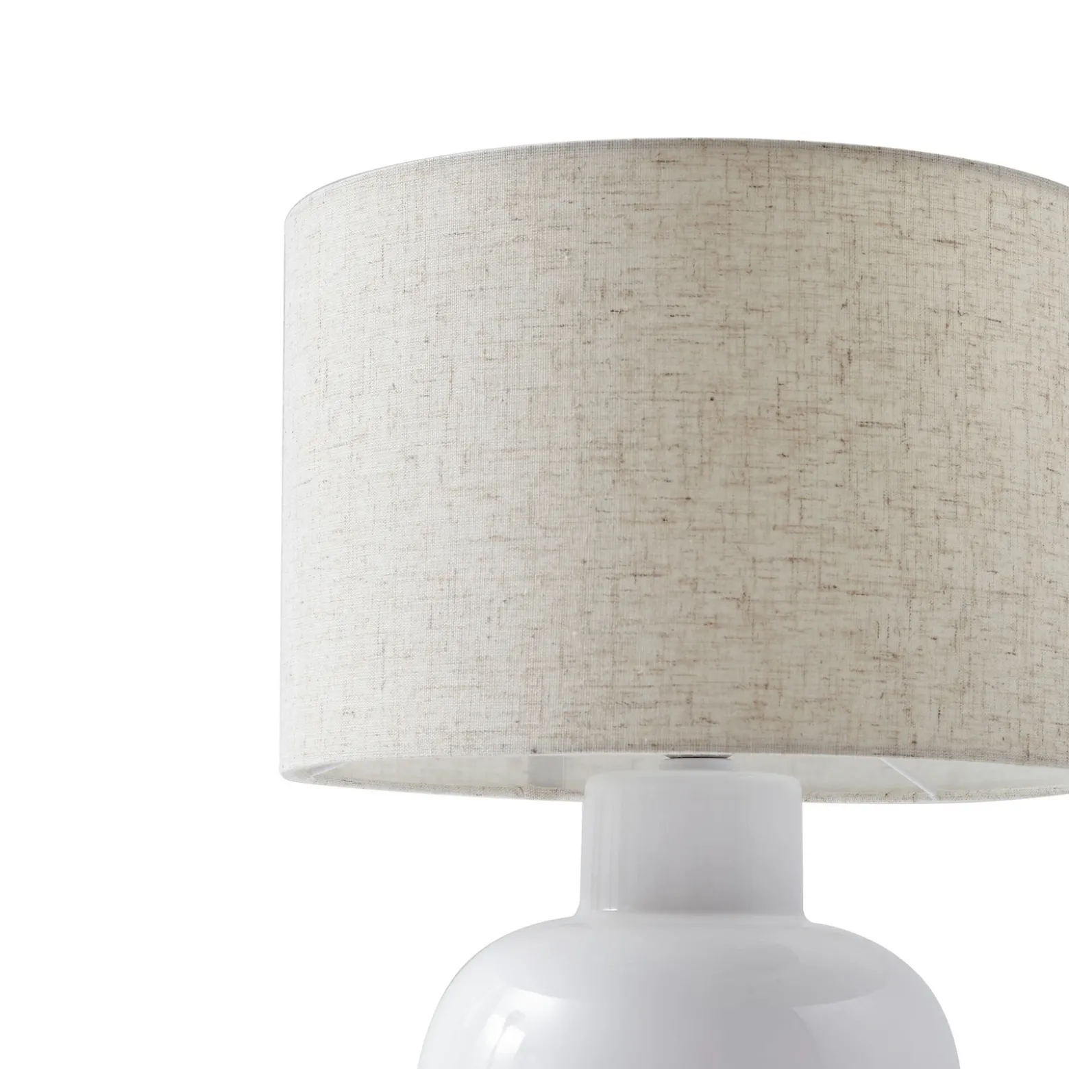 Lindby lámpara de mesa Arved, blanco, textil, cerámica, 46 cm