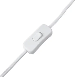 Lindby lámpara de mesa Arved, blanco, textil, cerámica, 46 cm