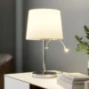 Lindby lámpara de mesa Benjiro, blanco, textil, lámpara de lectura, 52cm
