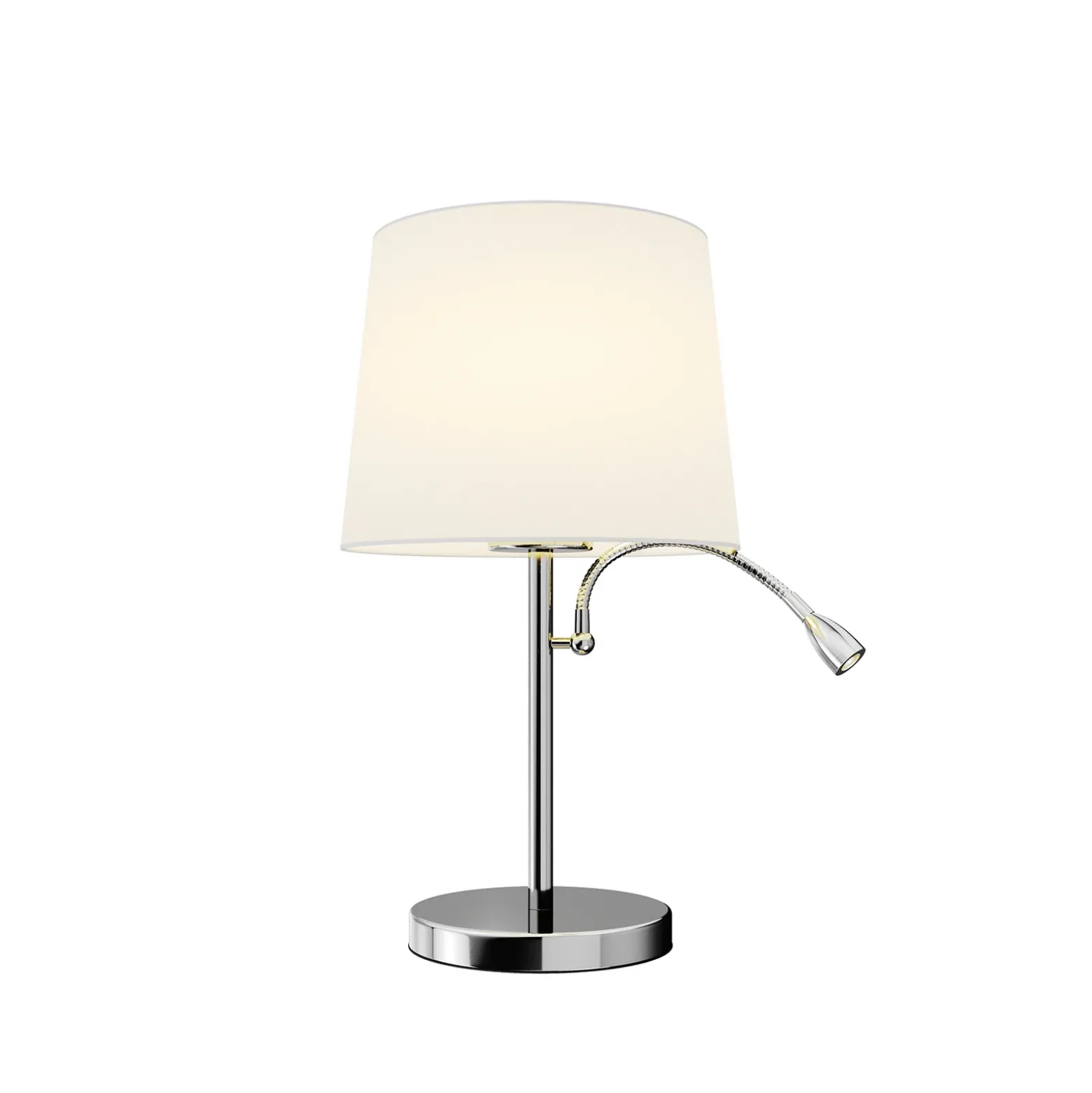 Lindby lámpara de mesa Benjiro, blanco, textil, lámpara de lectura, 52cm