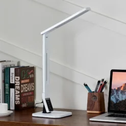 Lindby lámpara de mesa LED Eleni, blanca, CCT, atenuable