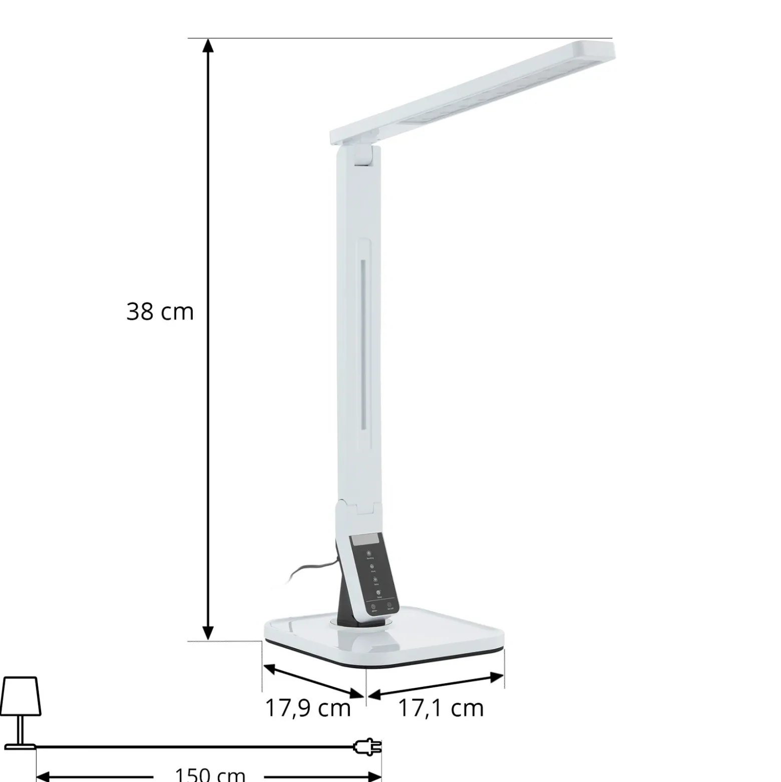 Lindby lámpara de mesa LED Eleni, blanca, CCT, atenuable
