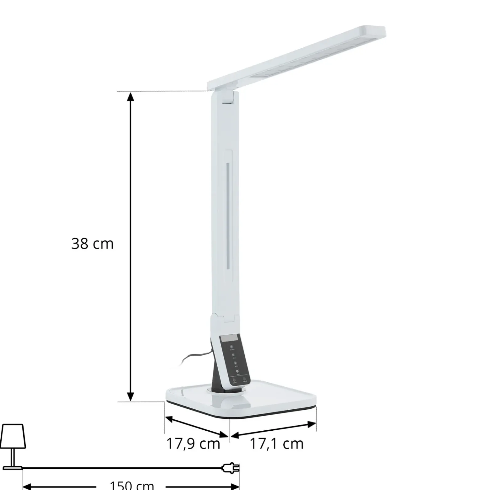 Lindby lámpara de mesa LED Eleni, blanca, CCT, atenuable