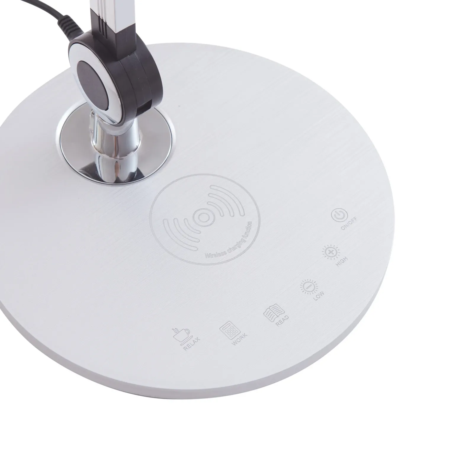 Lindby lámpara de mesa LED Nyxaris, plata, metal, CCT, 50 cm