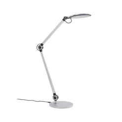 Lindby lámpara de mesa LED Nyxaris, plata, metal, CCT, 50 cm