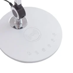 Lindby lámpara de mesa LED Nyxaris, plata, metal, CCT, 50 cm