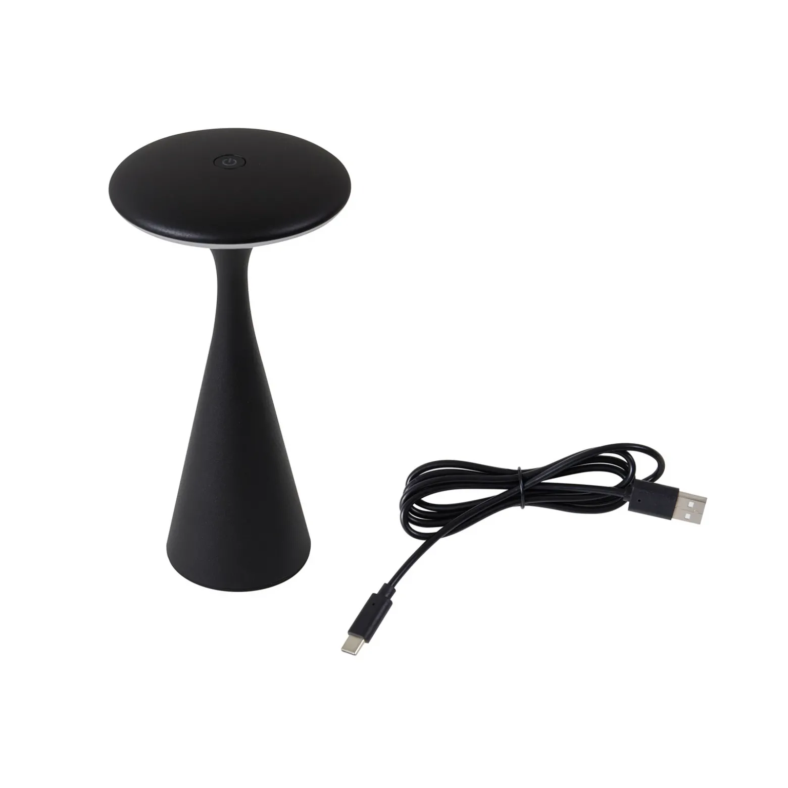 Lindby Lámpara de mesa LED recargable Evelen, negra, IP54, CCT