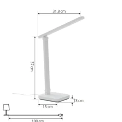 Lindby lámpara de mesa LED Rylas, blanca, USB, CCT
