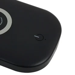 Lindby Lámpara de mesa LED Siona negra CCT atenuable Estación de carga