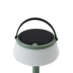 Lindby Lámpara de mesa LED solar Mikkel, verde, atenuable
