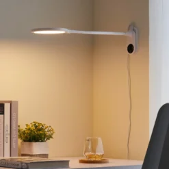 Lindby Lámpara de mesa LED Valtaria, blanca, CCT, atenuable
