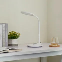 Lindby Lámpara de mesa LED Valtaria, blanca, CCT, atenuable