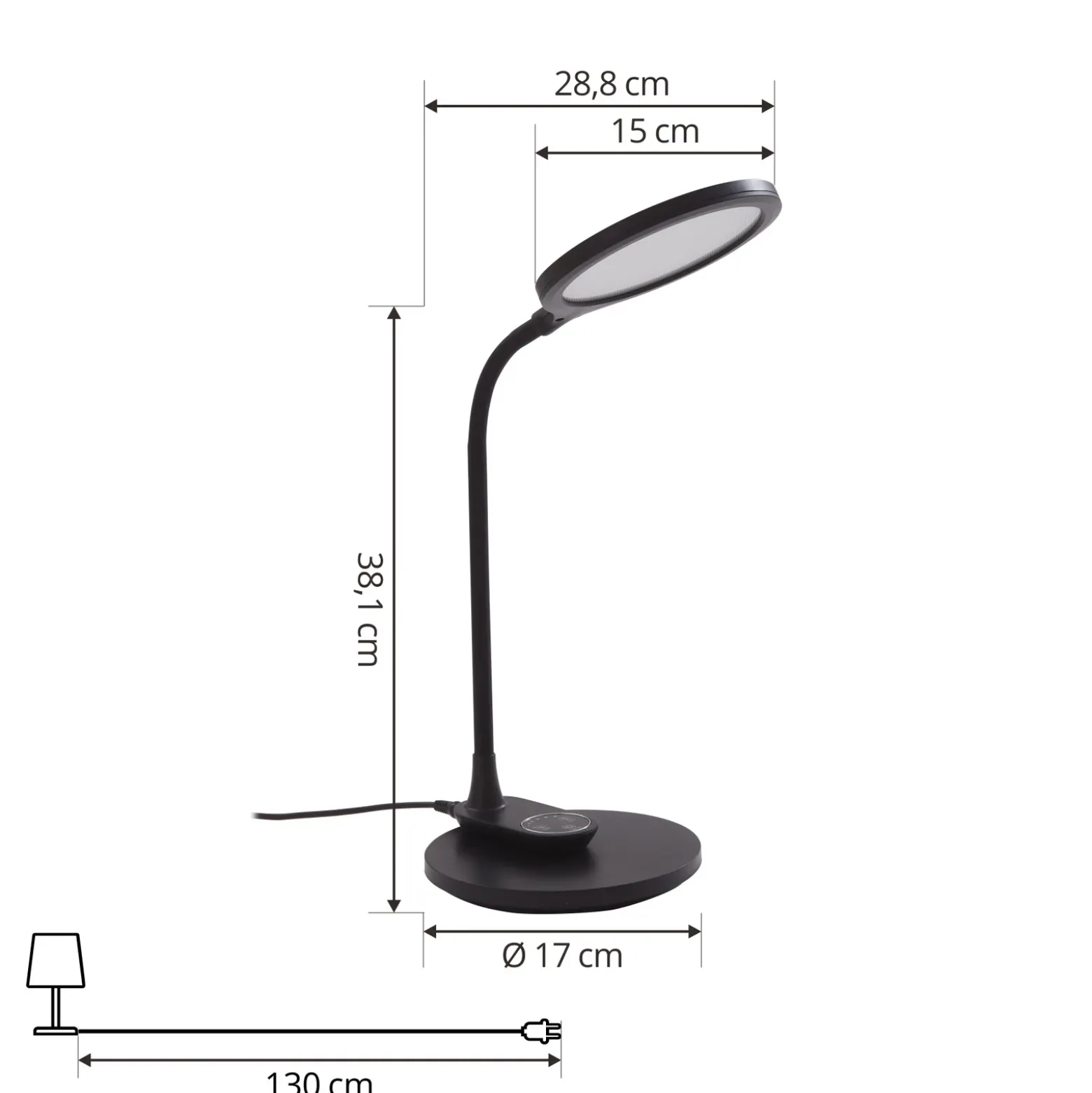 Lindby Lámpara de mesa LED Valtaria, negra, CCT, atenuable