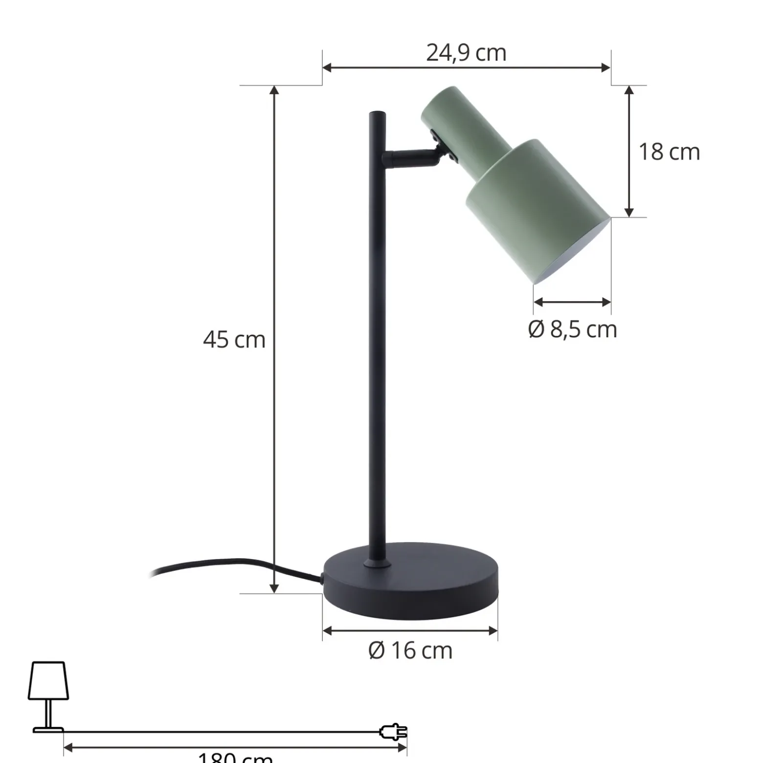Lindby lámpara de mesa Ovelia, verde/negro, metal, E27