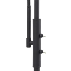 Lindby lámpara de pie Aliette, negro/gris, cristal, brazo de lectura
