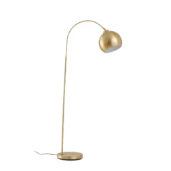 Lindby lámpara de pie arqueada Moisia, color latón, metal, 148 cm