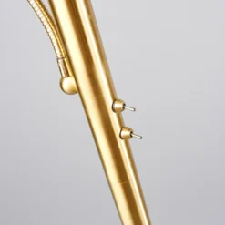 Lindby lámpara de pie Elaina, brazo de lectura, color latón, 183cm E27