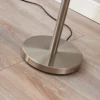 Lindby lámpara de pie Ignacia, color níquel, vidrio, 180 cm, E27