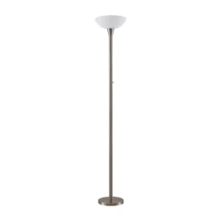 Lindby lámpara de pie Ignacia, color níquel, vidrio, 180 cm, E27
