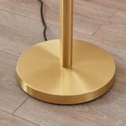Lindby lámpara de pie Ignacia, color latón, cristal, 180 cm, E27