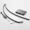 Lindby Lámpara de pie LED arqueada Kendra, negra, aluminio, altura 180cm