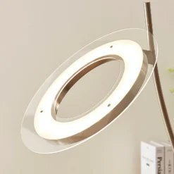 Lindby lámpara de pie LED Darion, gris, metal, atenuable, 180cm