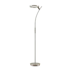 Lindby lámpara de pie LED Darion, gris, metal, atenuable, 180cm