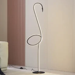 Lindby lámpara de pie LED Pajaro, 130 cm, negra, CCT, atenuable