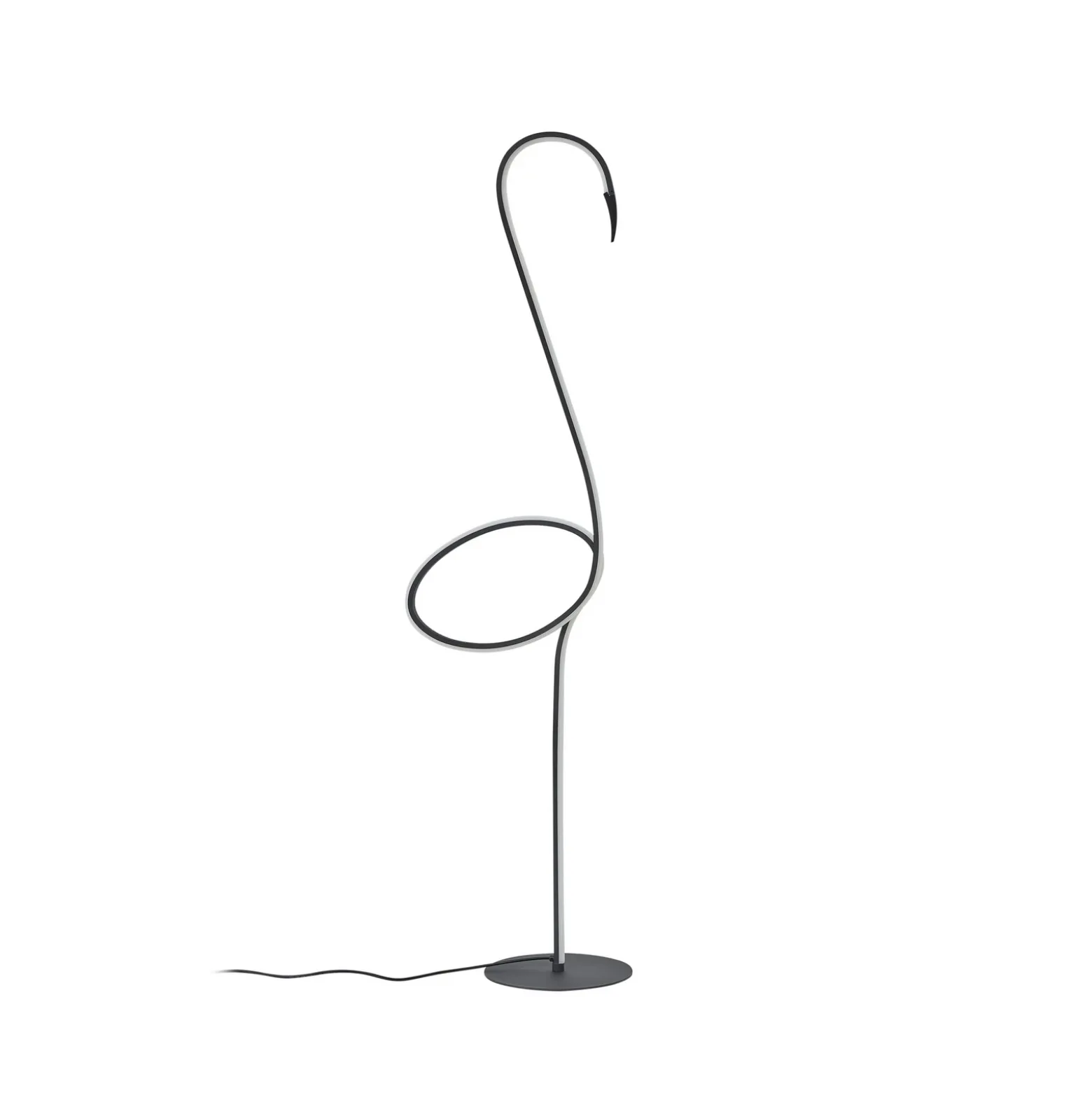 Lindby lámpara de pie LED Pajaro, 130 cm, negra, CCT, atenuable