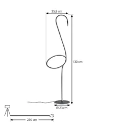 Lindby lámpara de pie LED Pajaro, 130 cm, negra, CCT, atenuable
