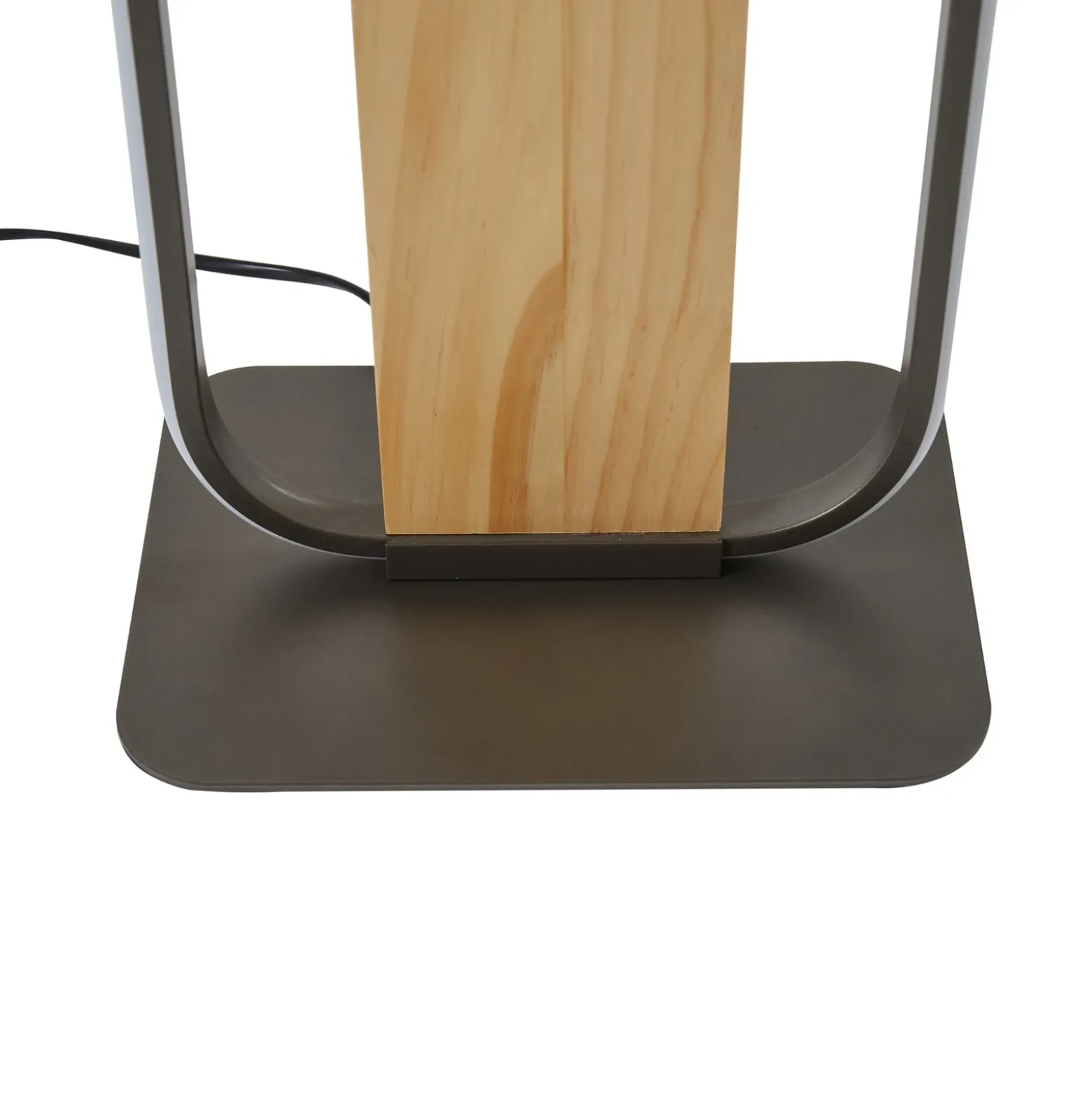 Lindby lámpara de pie LED Romilda, gris, madera, altura 122 cm