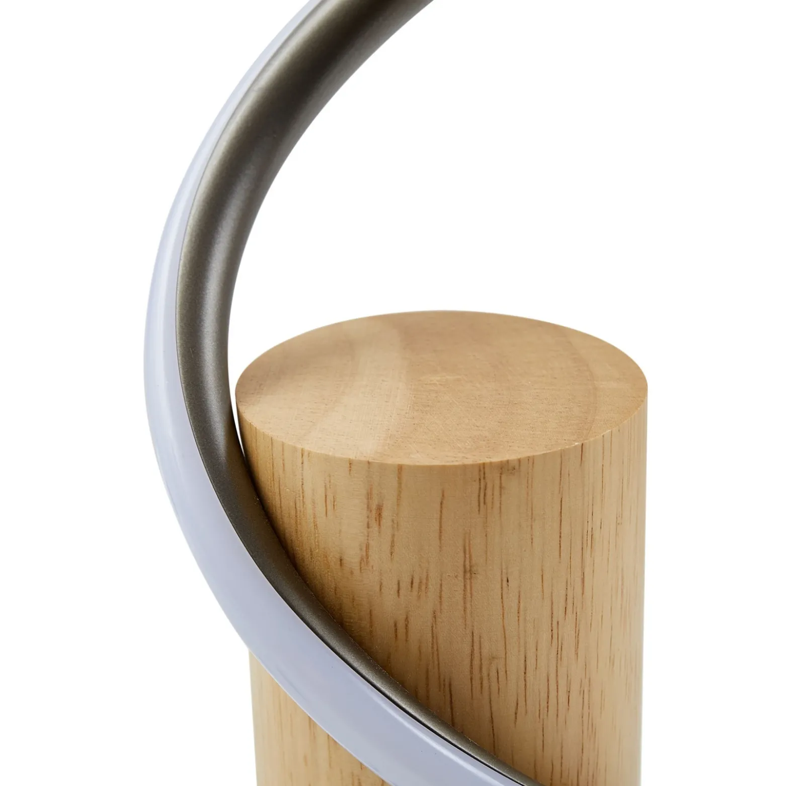 Lindby lámpara de pie LED Spiraali, gris, madera, altura 133 cm