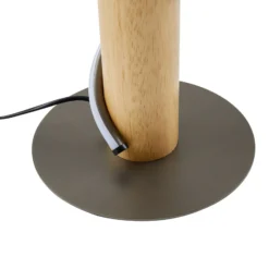Lindby lámpara de pie LED Spiraali, gris, madera, altura 133 cm