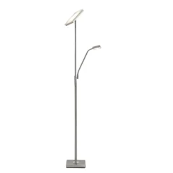 Lindby Lámpara de pie LED Sumani, angular, níquel, altura 180 cm