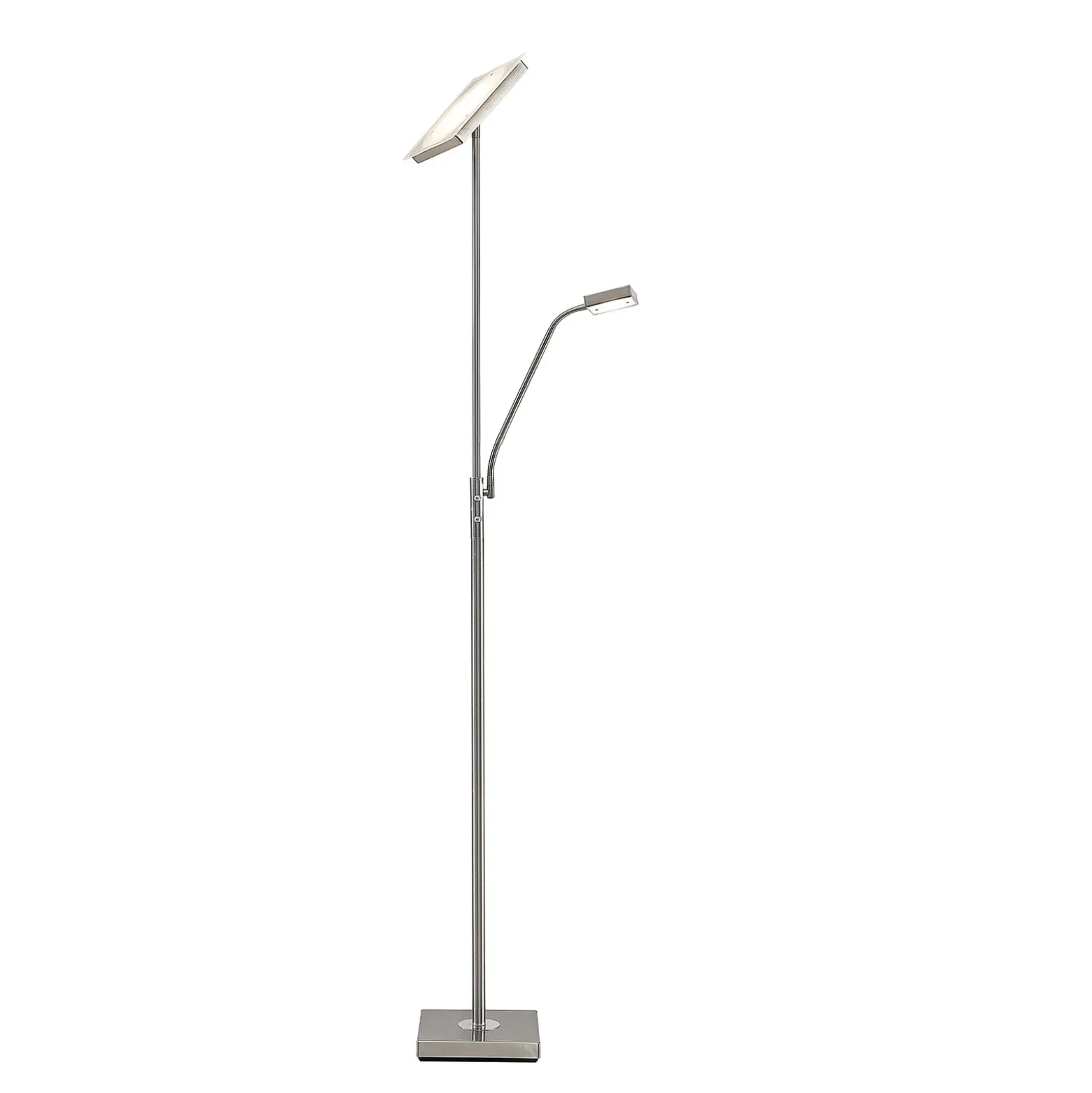 Lindby Lámpara de pie LED Sumani, angular, níquel, altura 180 cm