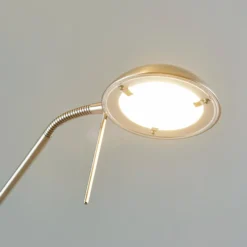 Lindby lámpara de pie LED Yveta, color níquel, metal, atenuable